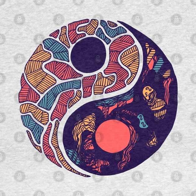 Retro Triad Abstract Yin Yang by kenallouis